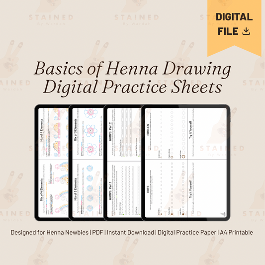 (Digital) Basics Of Henna Drawing Practice Sheets