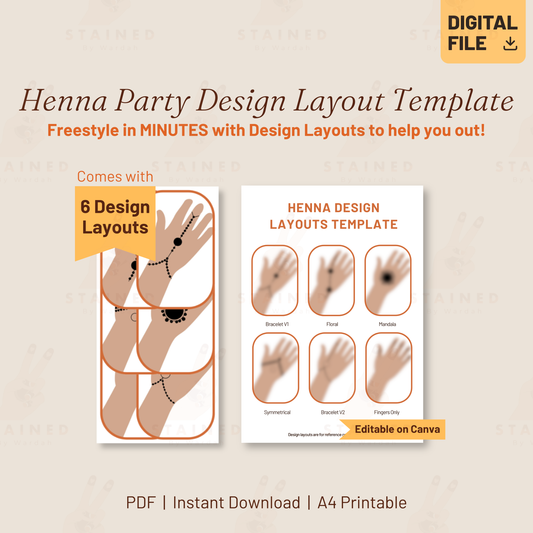 (Digital) Henna Party Design Layout Template