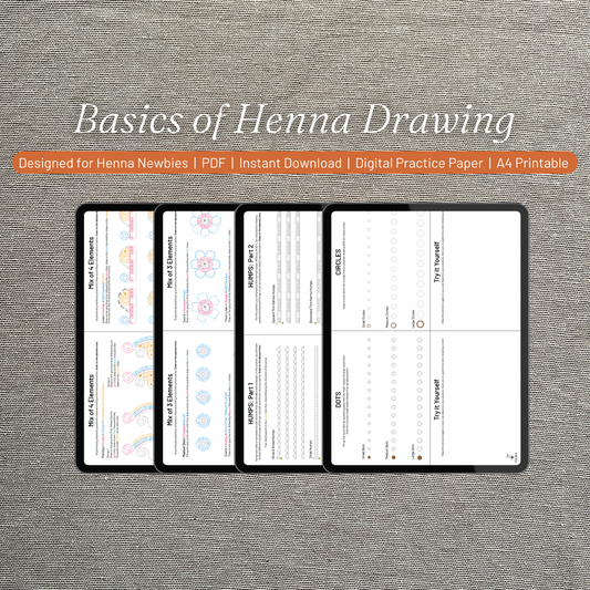 (Digital) Basics Of Henna Drawing Practice Sheets
