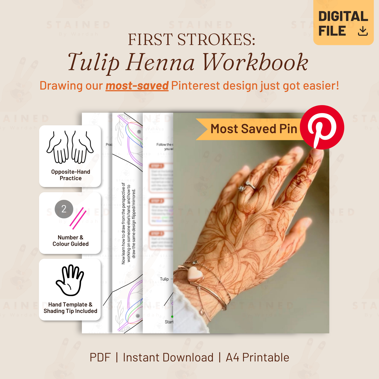 (Digital) First Strokes: Tulip Henna Workbook