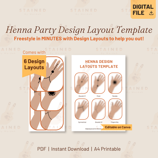 (Digital) Henna Party Design Layout Template