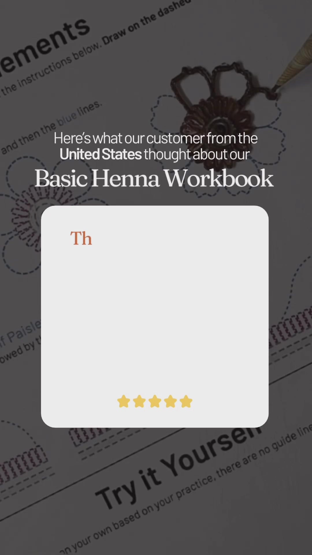 Load video: learn beginner henna drawing step by step digital workbook
